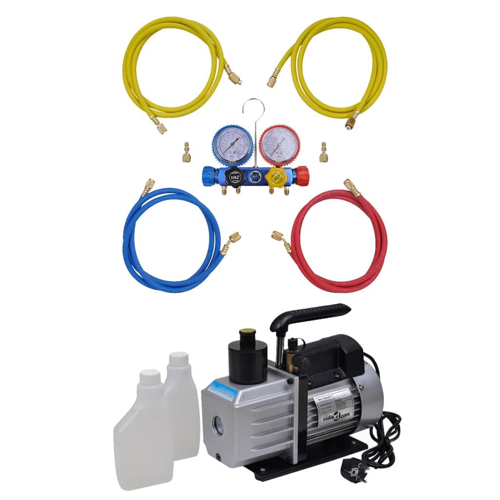 Vacuum Pump 50 L/Min With Manifold Gauge Set In Tool Kit