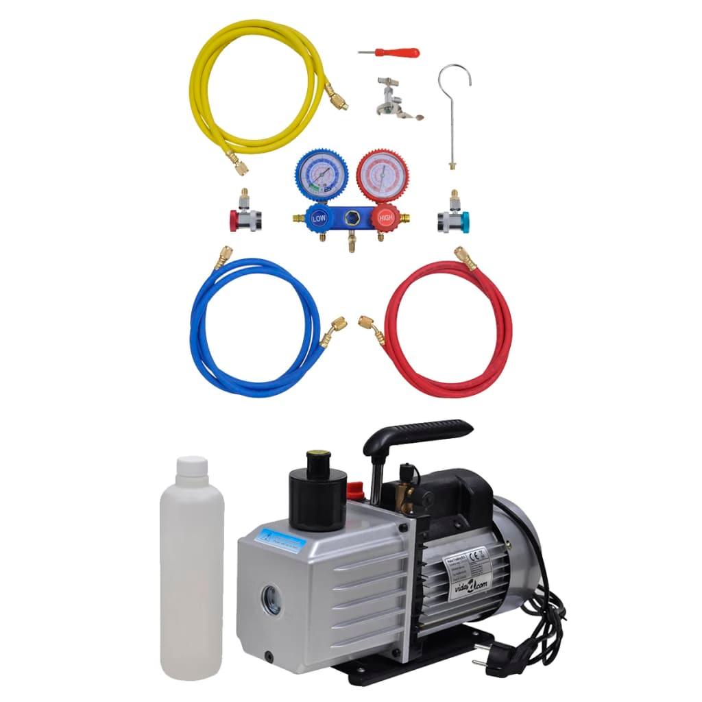 Vacuum Pump 50 L/Min With Manifold Gauge Set In Tool Kit