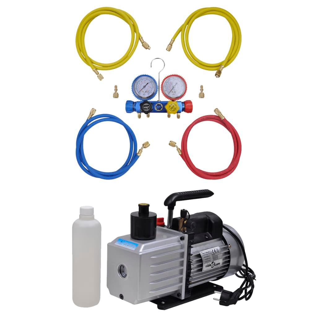 Vacuum Pump 50 L/Min With Manifold Gauge Set In Tool Kit