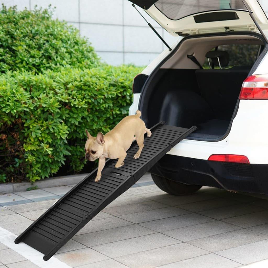 Folding Dog Ramp Black 153X40X12.5 Cm Plastic