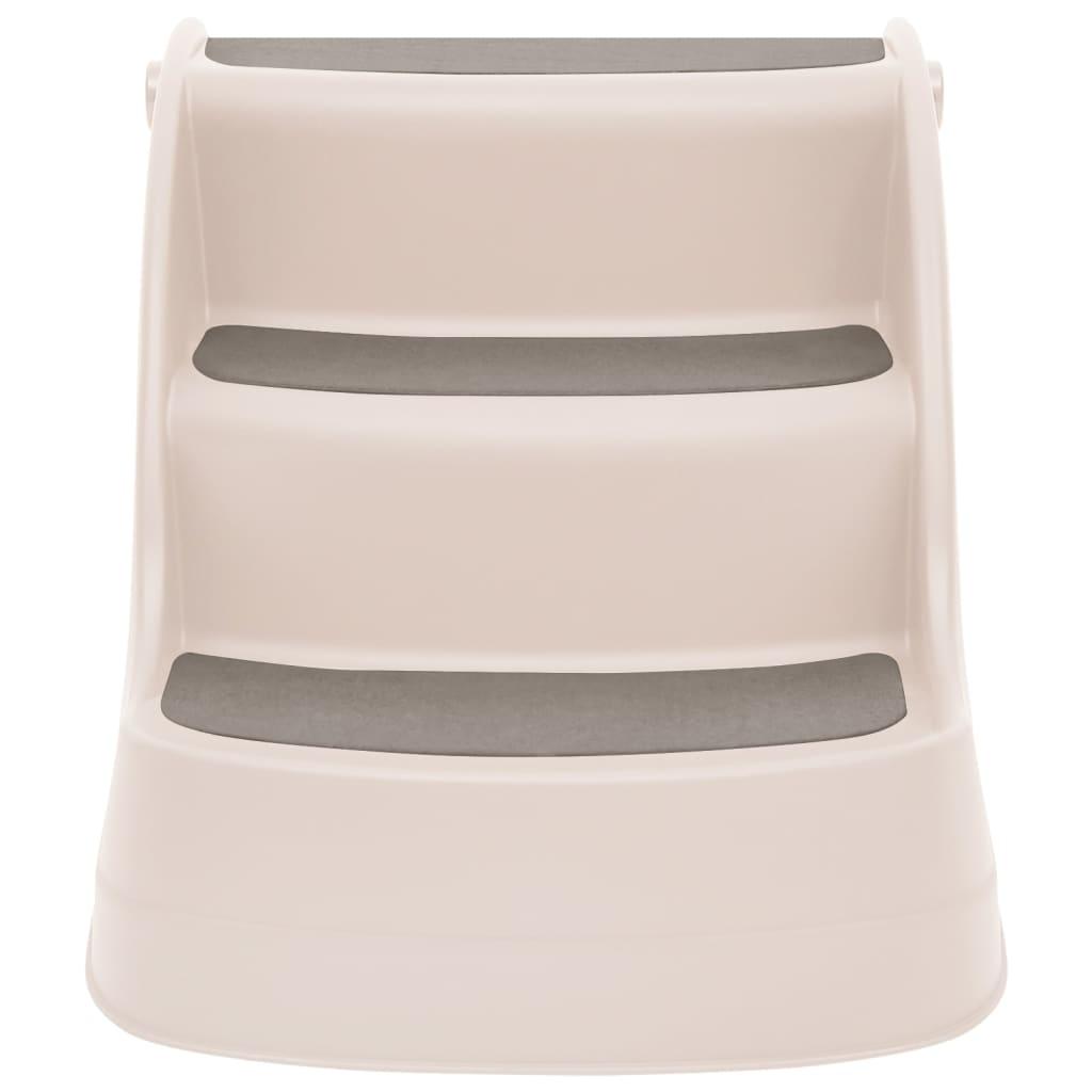 Folding 3-Step Dog Stairs Cream 50X38X38 Cm Plastic