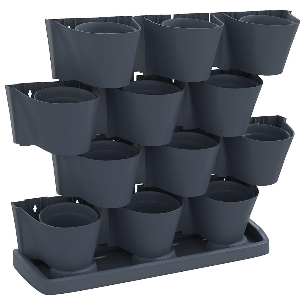 Vertical Garden Plant Set 12 Pcs Anthracite Polypropylene