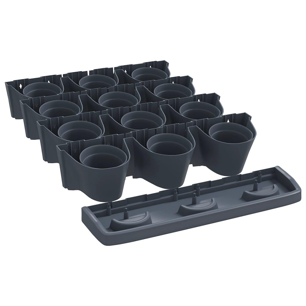 Vertical Garden Plant Set 12 Pcs Anthracite Polypropylene