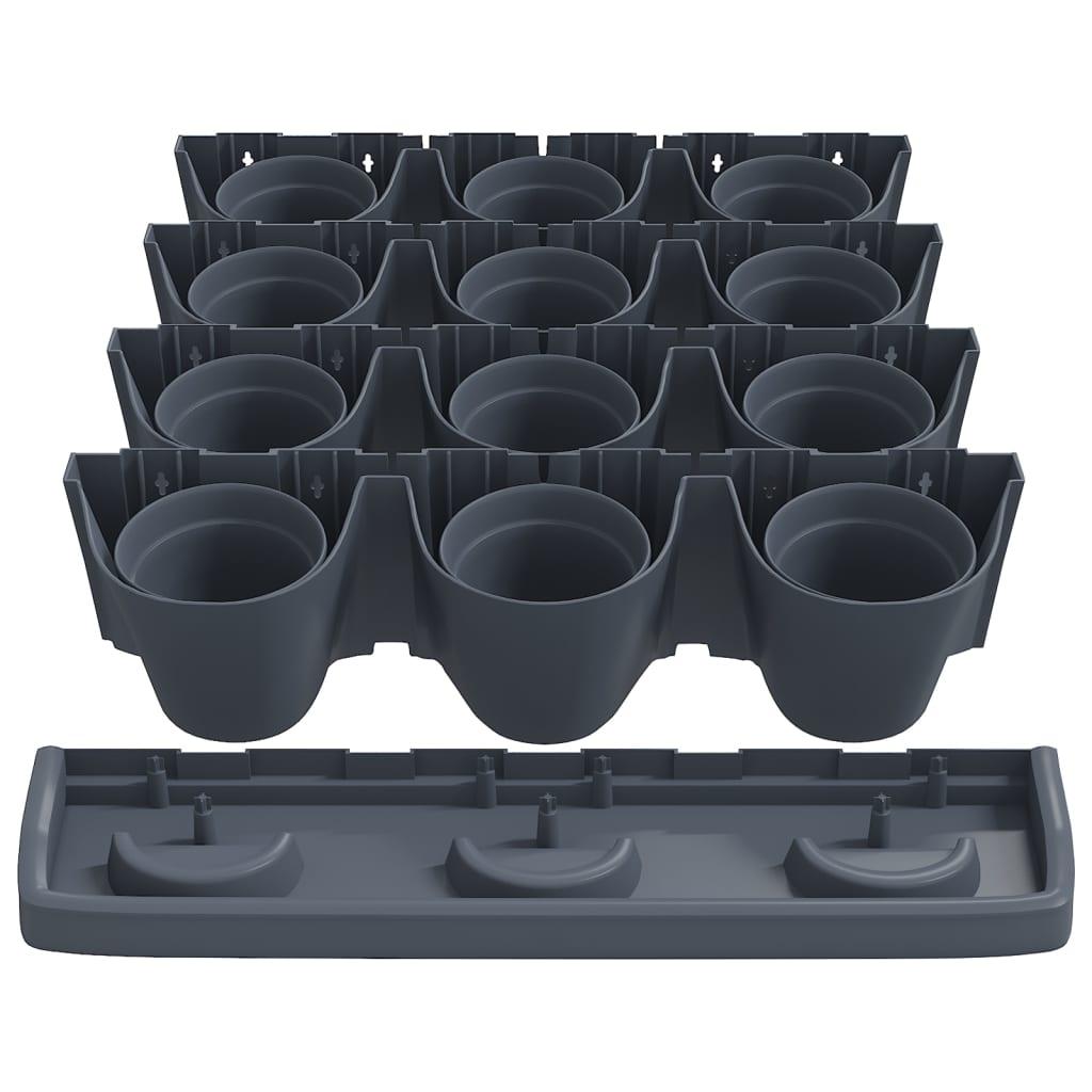 Vertical Garden Plant Set 12 Pcs Anthracite Polypropylene