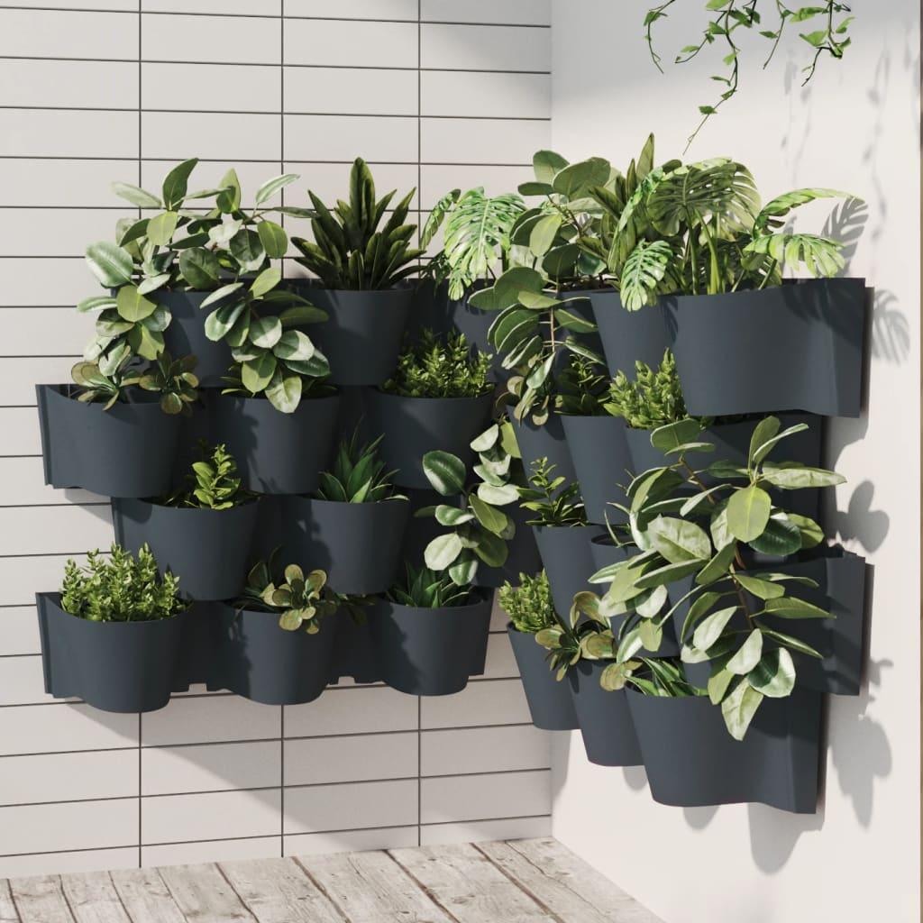 Vertical Garden Plant Set 12 Pcs Anthracite Polypropylene