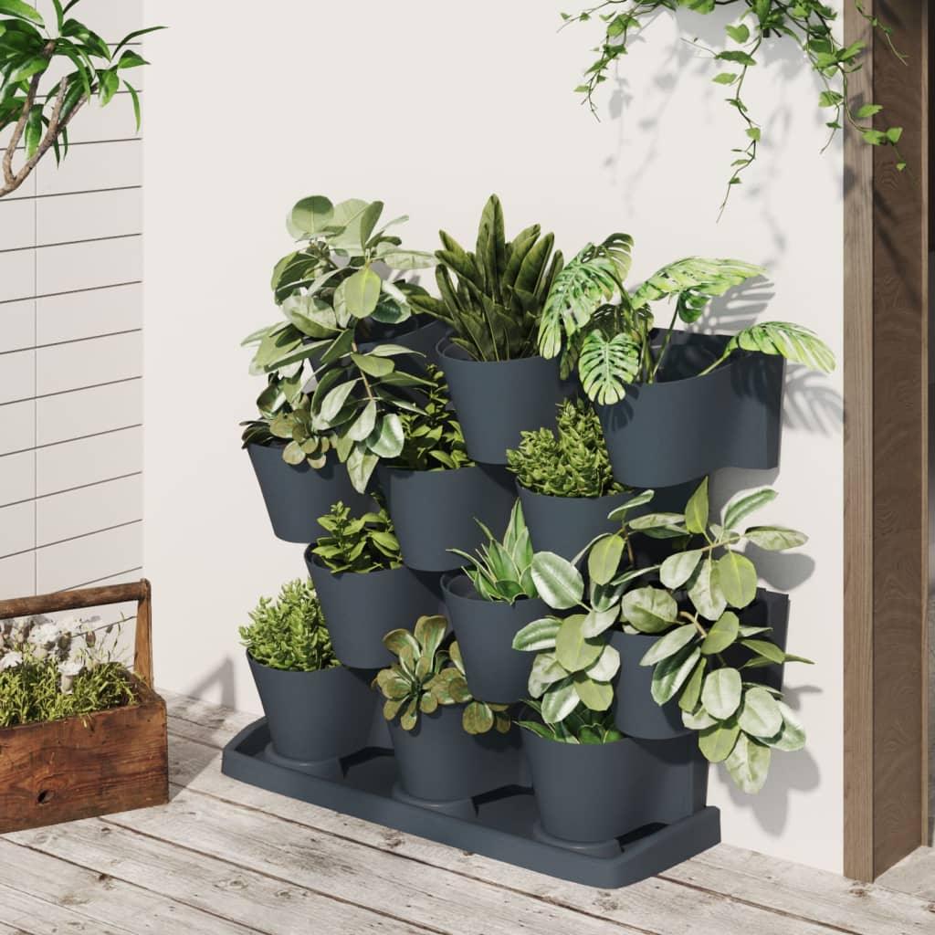 Vertical Garden Plant Set 12 Pcs Anthracite Polypropylene