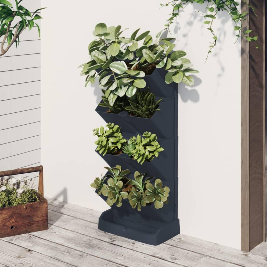 Vertical Garden Plant Set 4 Pcs Anthracite Polypropylene