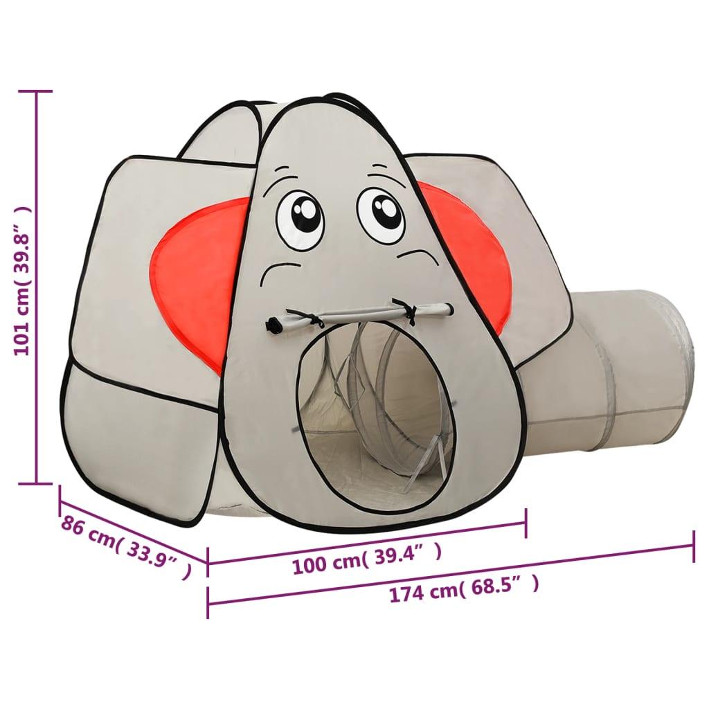 Elephant Children Play Tent Grey 174X86X101 Cm