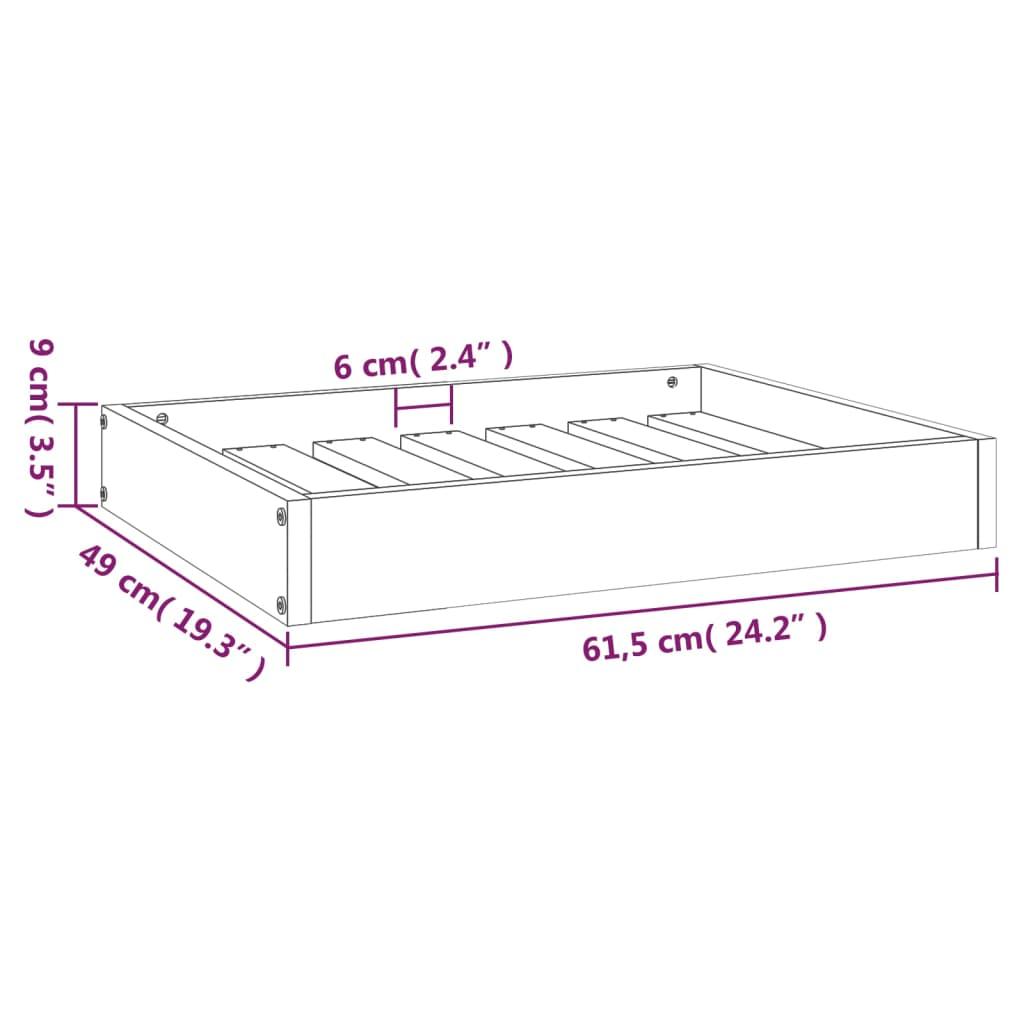 Trendyproduct.co.uk Dog Bed 61.5X49X9 Cm Solid Wood Pine vidaXL Animals & Pet Supplies Animals & Pet Supplies > Pet Supplies > Dog Supplies > Dog Beds Dog Beds Dog Supplies Grey parcel Pet Supplies vidaXL