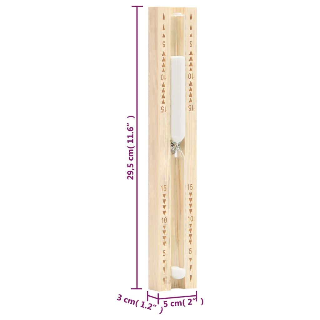 2 In 1 Sauna Hygrothermograph And Sand Timer Set Solid Wood Pine