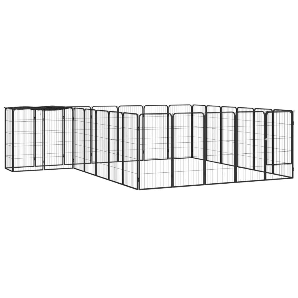 Trendyproduct.co.uk 42-Panel Dog Playpen Black 50X100 Cm Powder-Coated Steel vidaXL Animals & Pet Supplies Animals & Pet Supplies > Pet Supplies > Dog Supplies > Dog Kennels & Runs Black Dog Kennels & Runs Dog Supplies parcel Pet Supplies vidaXL