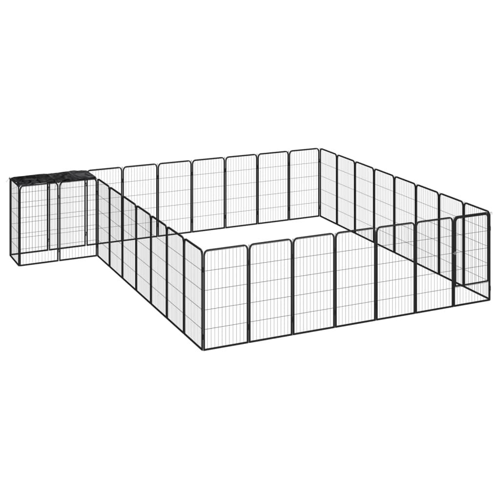 Trendyproduct.co.uk 42-Panel Dog Playpen Black 50X100 Cm Powder-Coated Steel vidaXL Animals & Pet Supplies Animals & Pet Supplies > Pet Supplies > Dog Supplies > Dog Kennels & Runs Black Dog Kennels & Runs Dog Supplies parcel Pet Supplies vidaXL