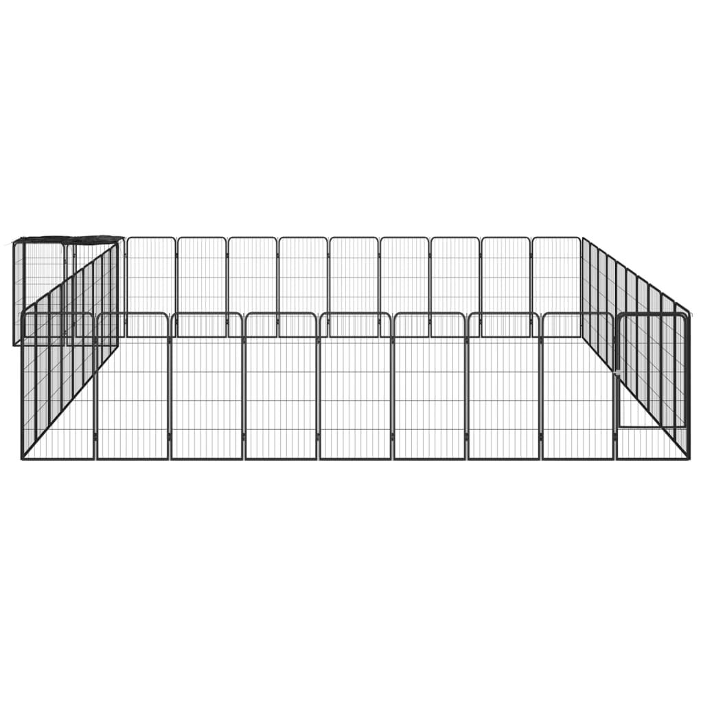 Trendyproduct.co.uk 42-Panel Dog Playpen Black 50X100 Cm Powder-Coated Steel vidaXL Animals & Pet Supplies Animals & Pet Supplies > Pet Supplies > Dog Supplies > Dog Kennels & Runs Black Dog Kennels & Runs Dog Supplies parcel Pet Supplies vidaXL