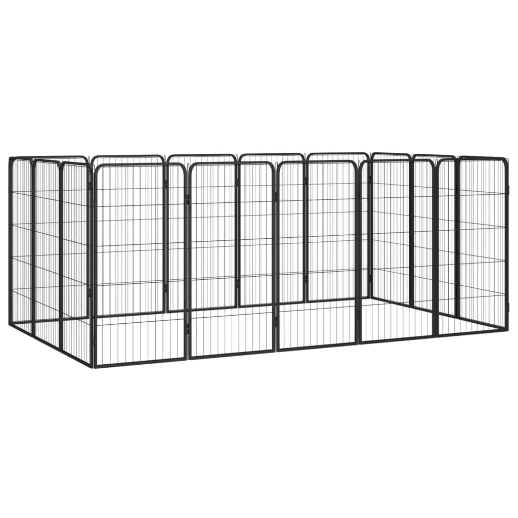 Trendyproduct.co.uk 20-Panel Dog Playpen Black 50X100 Cm Powder-Coated Steel vidaXL Animals & Pet Supplies Animals & Pet Supplies > Pet Supplies > Dog Supplies > Dog Kennels & Runs Black Dog Kennels & Runs Dog Supplies parcel Pet Supplies vidaXL