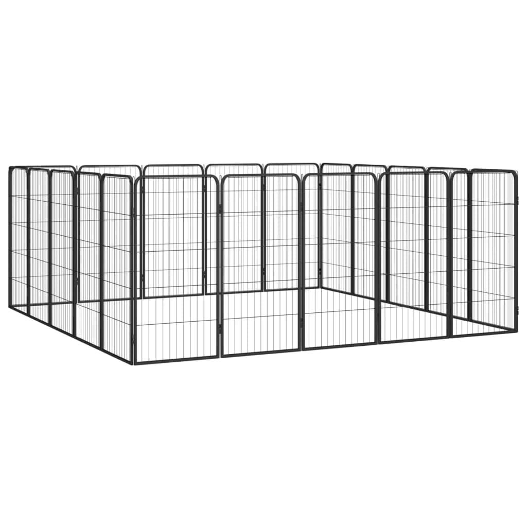 Trendyproduct.co.uk 20-Panel Dog Playpen Black 50X100 Cm Powder-Coated Steel vidaXL Animals & Pet Supplies Animals & Pet Supplies > Pet Supplies > Dog Supplies > Dog Kennels & Runs Black Dog Kennels & Runs Dog Supplies parcel Pet Supplies vidaXL