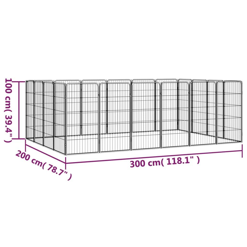 Trendyproduct.co.uk 20-Panel Dog Playpen Black 50X100 Cm Powder-Coated Steel vidaXL Animals & Pet Supplies Animals & Pet Supplies > Pet Supplies > Dog Supplies > Dog Kennels & Runs Black Dog Kennels & Runs Dog Supplies parcel Pet Supplies vidaXL