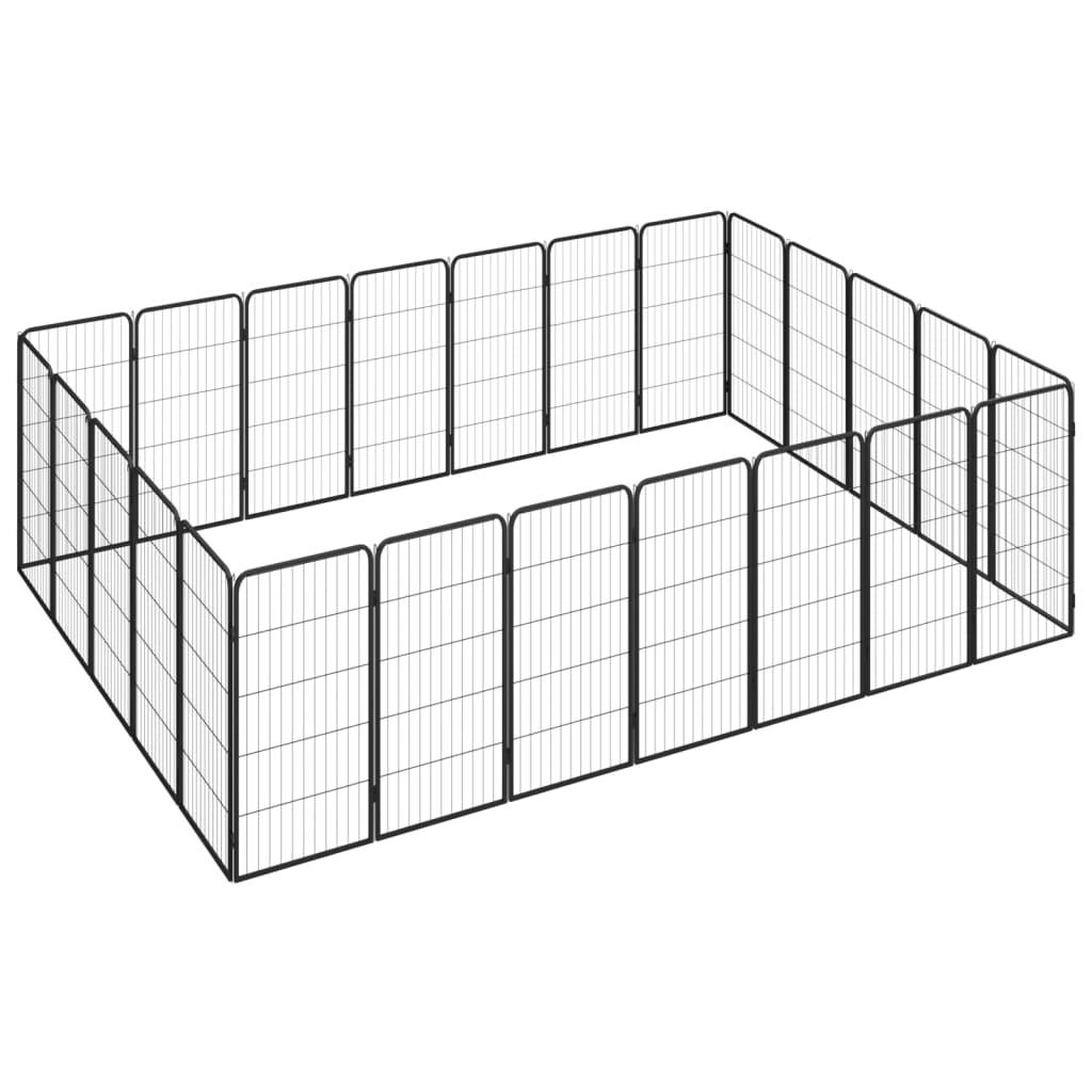 Trendyproduct.co.uk 20-Panel Dog Playpen Black 50X100 Cm Powder-Coated Steel vidaXL Animals & Pet Supplies Animals & Pet Supplies > Pet Supplies > Dog Supplies > Dog Kennels & Runs Black Dog Kennels & Runs Dog Supplies parcel Pet Supplies vidaXL