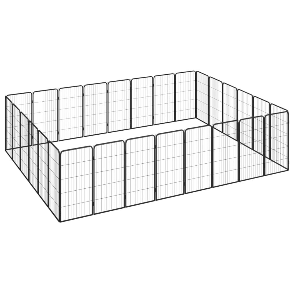 Trendyproduct.co.uk 20-Panel Dog Playpen Black 50X100 Cm Powder-Coated Steel vidaXL Animals & Pet Supplies Animals & Pet Supplies > Pet Supplies > Dog Supplies > Dog Kennels & Runs Black Dog Kennels & Runs Dog Supplies parcel Pet Supplies vidaXL