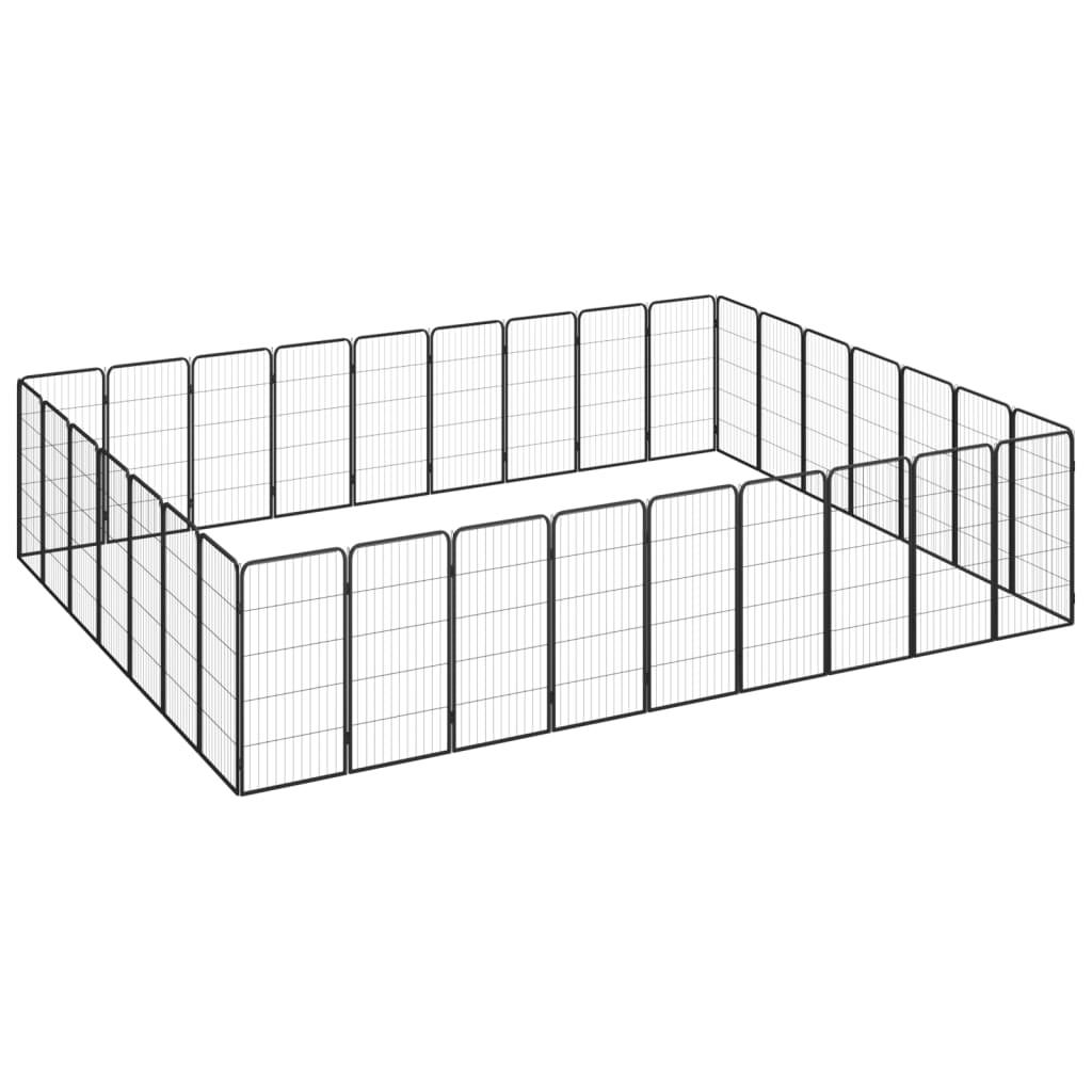 Trendyproduct.co.uk 20-Panel Dog Playpen Black 50X100 Cm Powder-Coated Steel vidaXL Animals & Pet Supplies Animals & Pet Supplies > Pet Supplies > Dog Supplies > Dog Kennels & Runs Black Dog Kennels & Runs Dog Supplies parcel Pet Supplies vidaXL