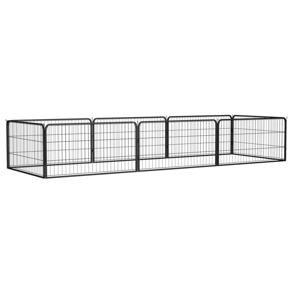 Trendyproduct.co.uk 16-Panel Dog Playpen Black 100X50 Cm Powder-Coated Steel vidaXL Animals & Pet Supplies Animals & Pet Supplies > Pet Supplies > Dog Supplies > Dog Kennels & Runs Black Dog Kennels & Runs Dog Supplies parcel Pet Supplies vidaXL