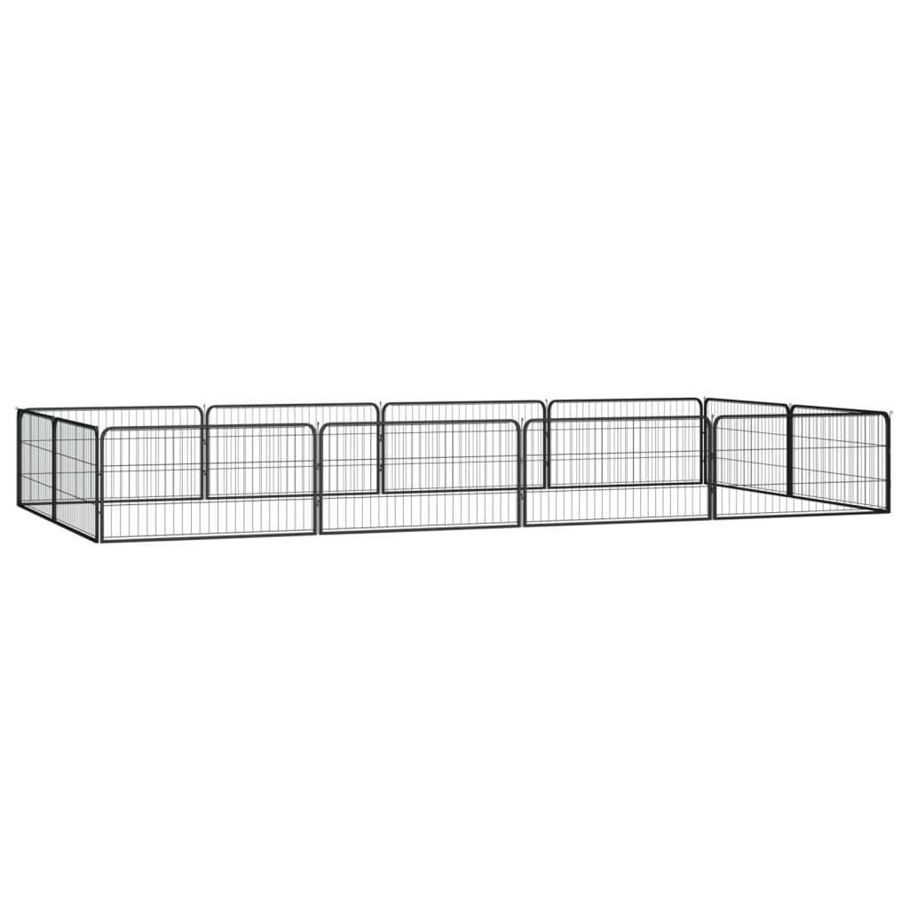 Trendyproduct.co.uk 16-Panel Dog Playpen Black 100X50 Cm Powder-Coated Steel vidaXL Animals & Pet Supplies Animals & Pet Supplies > Pet Supplies > Dog Supplies > Dog Kennels & Runs Black Dog Kennels & Runs Dog Supplies parcel Pet Supplies vidaXL