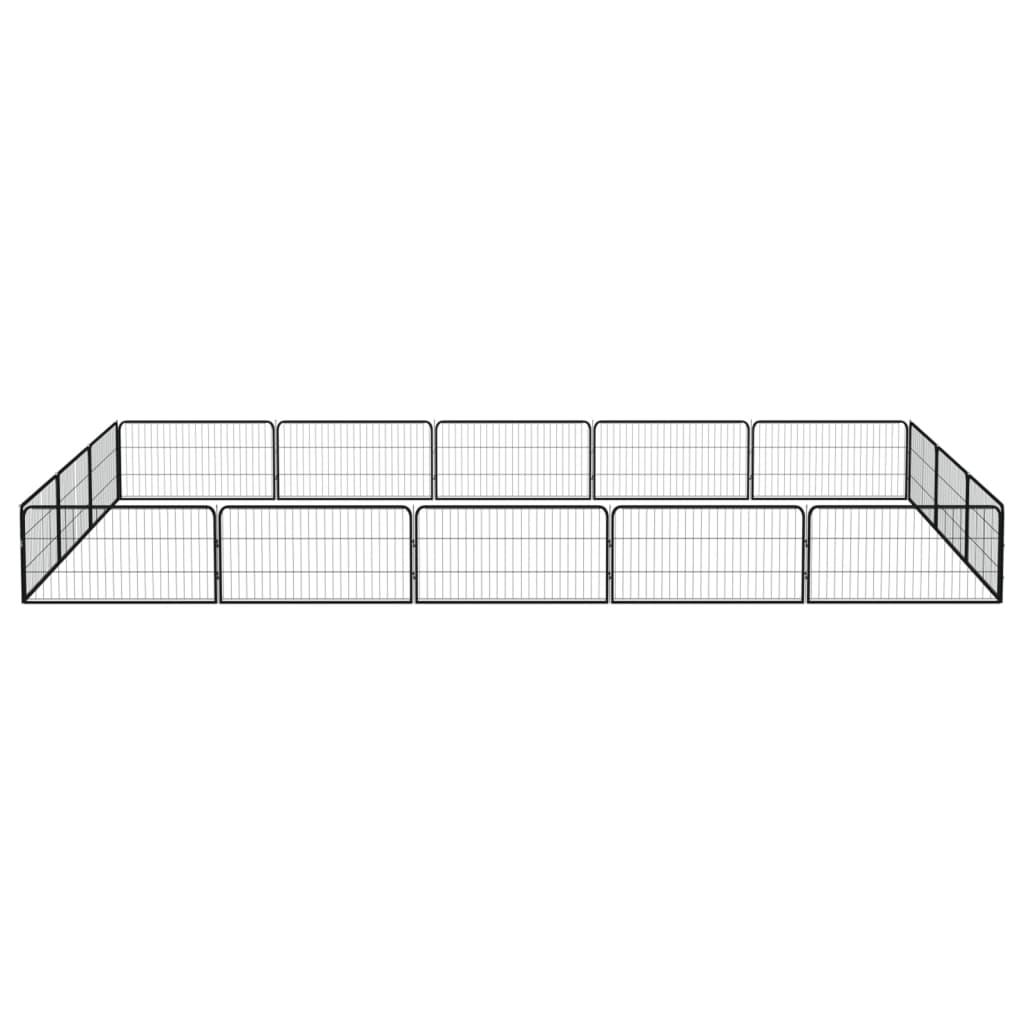 Trendyproduct.co.uk 16-Panel Dog Playpen Black 100X50 Cm Powder-Coated Steel vidaXL Animals & Pet Supplies Animals & Pet Supplies > Pet Supplies > Dog Supplies > Dog Kennels & Runs Black Dog Kennels & Runs Dog Supplies parcel Pet Supplies vidaXL