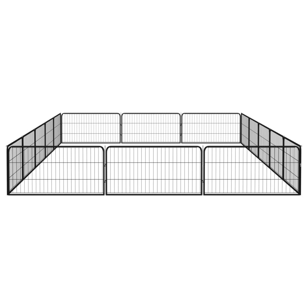 Trendyproduct.co.uk 16-Panel Dog Playpen Black 100X50 Cm Powder-Coated Steel vidaXL Animals & Pet Supplies Animals & Pet Supplies > Pet Supplies > Dog Supplies > Dog Kennels & Runs Black Dog Kennels & Runs Dog Supplies parcel Pet Supplies vidaXL