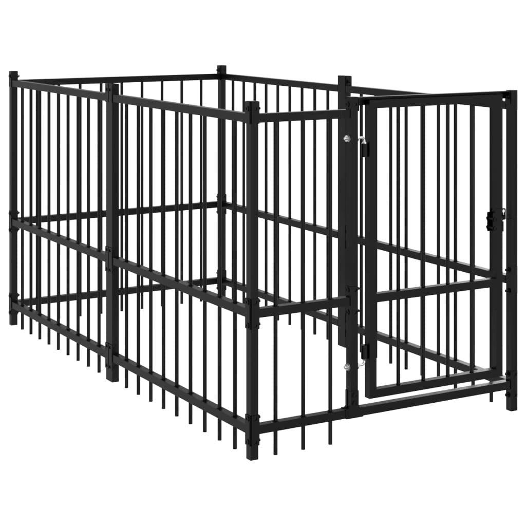 Trendyproduct.co.uk Dog Kennel Black 193.5X97X100 Cm Steel vidaXL Animals & Pet Supplies Animals & Pet Supplies > Pet Supplies > Dog Supplies > Dog Kennel & Run Accessories Dog Kennel & Run Accessories Dog Supplies parcel Pet Supplies vidaXL