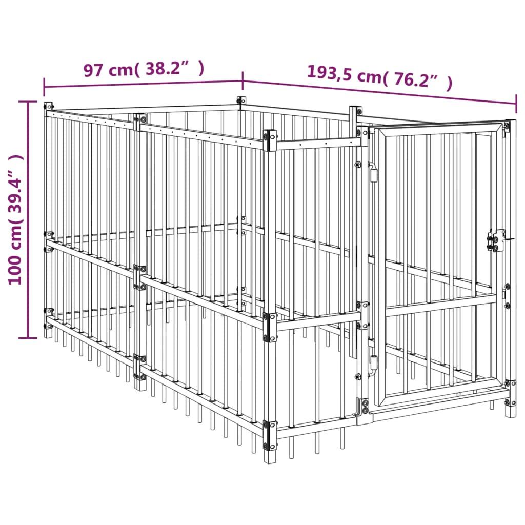 Trendyproduct.co.uk Dog Kennel Black 193.5X97X100 Cm Steel vidaXL Animals & Pet Supplies Animals & Pet Supplies > Pet Supplies > Dog Supplies > Dog Kennel & Run Accessories Dog Kennel & Run Accessories Dog Supplies parcel Pet Supplies vidaXL