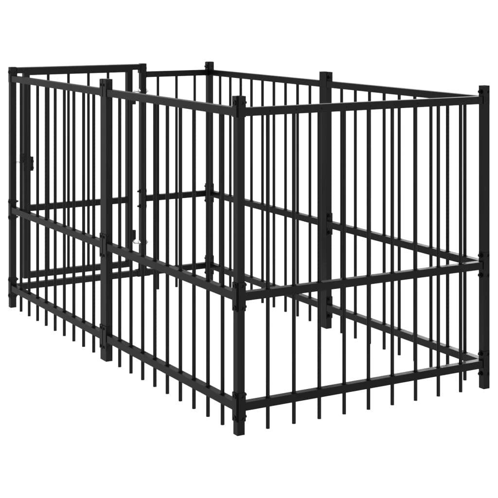 Trendyproduct.co.uk Dog Kennel Black 193.5X97X100 Cm Steel vidaXL Animals & Pet Supplies Animals & Pet Supplies > Pet Supplies > Dog Supplies > Dog Kennel & Run Accessories Dog Kennel & Run Accessories Dog Supplies parcel Pet Supplies vidaXL