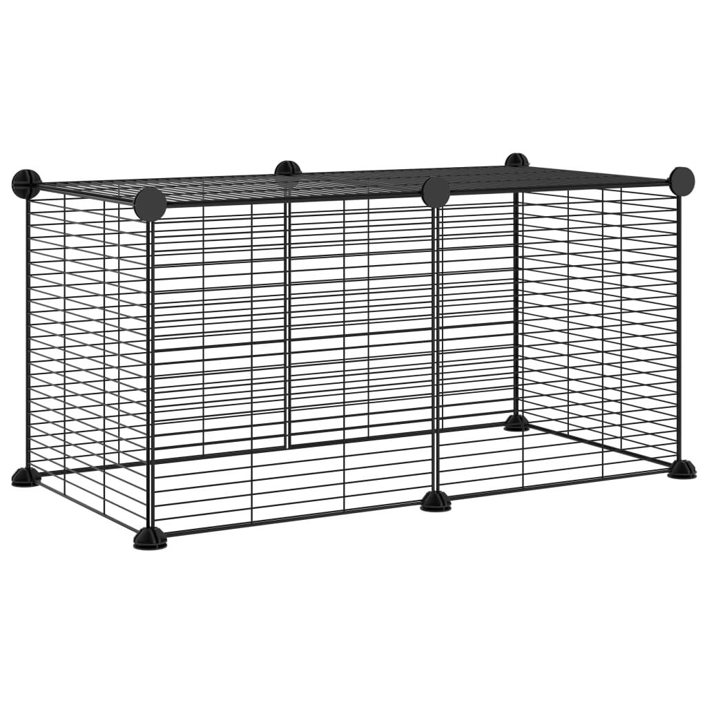 8-Panel Pet Cage Black 35X35 Cm Steel