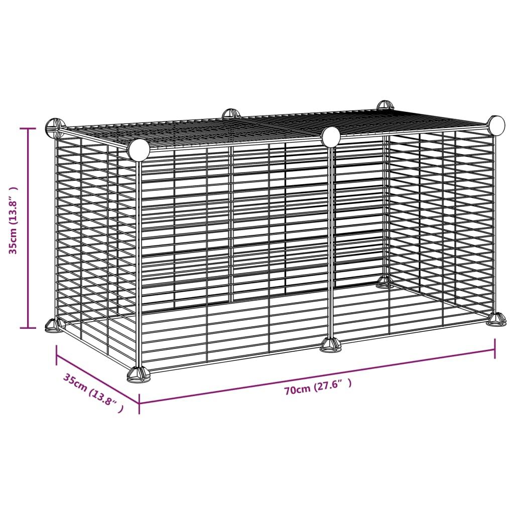 8-Panel Pet Cage Black 35X35 Cm Steel