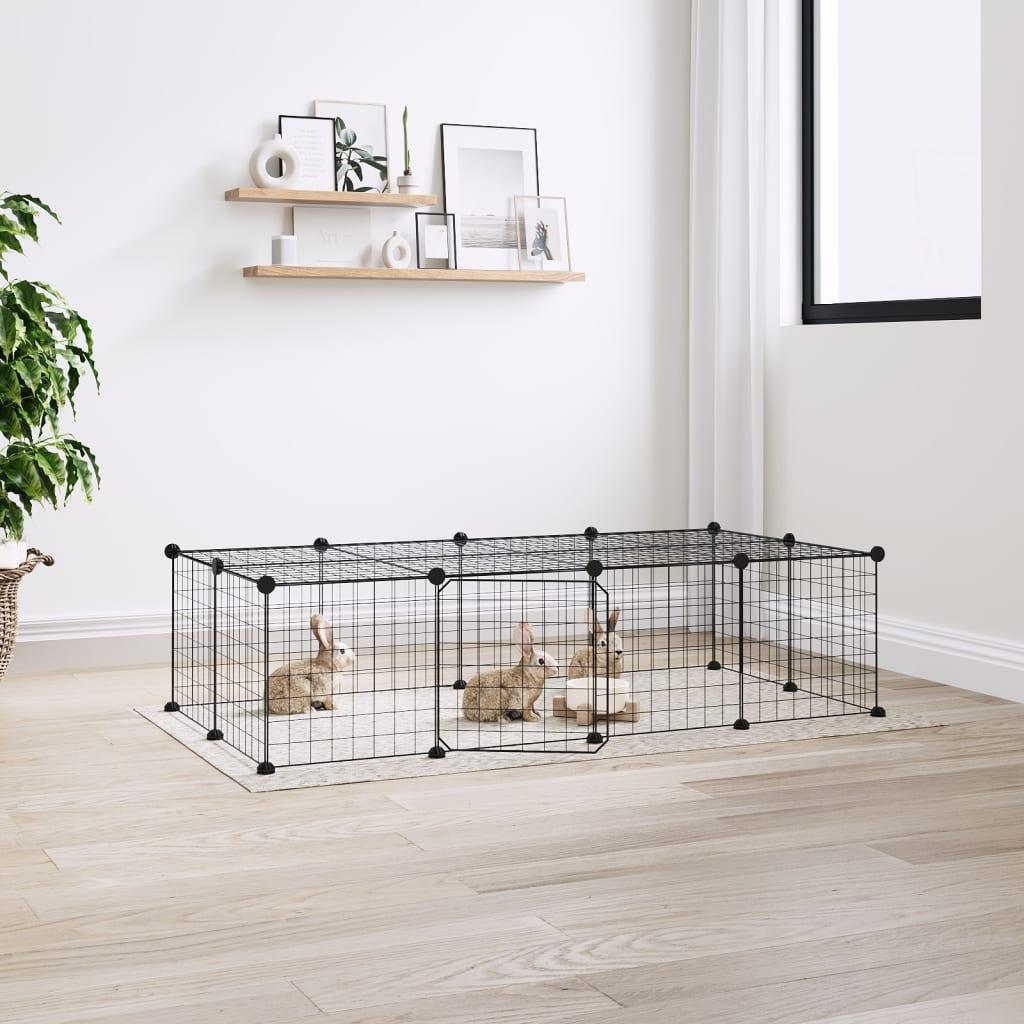 8-Panel Pet Cage Black 35X35 Cm Steel