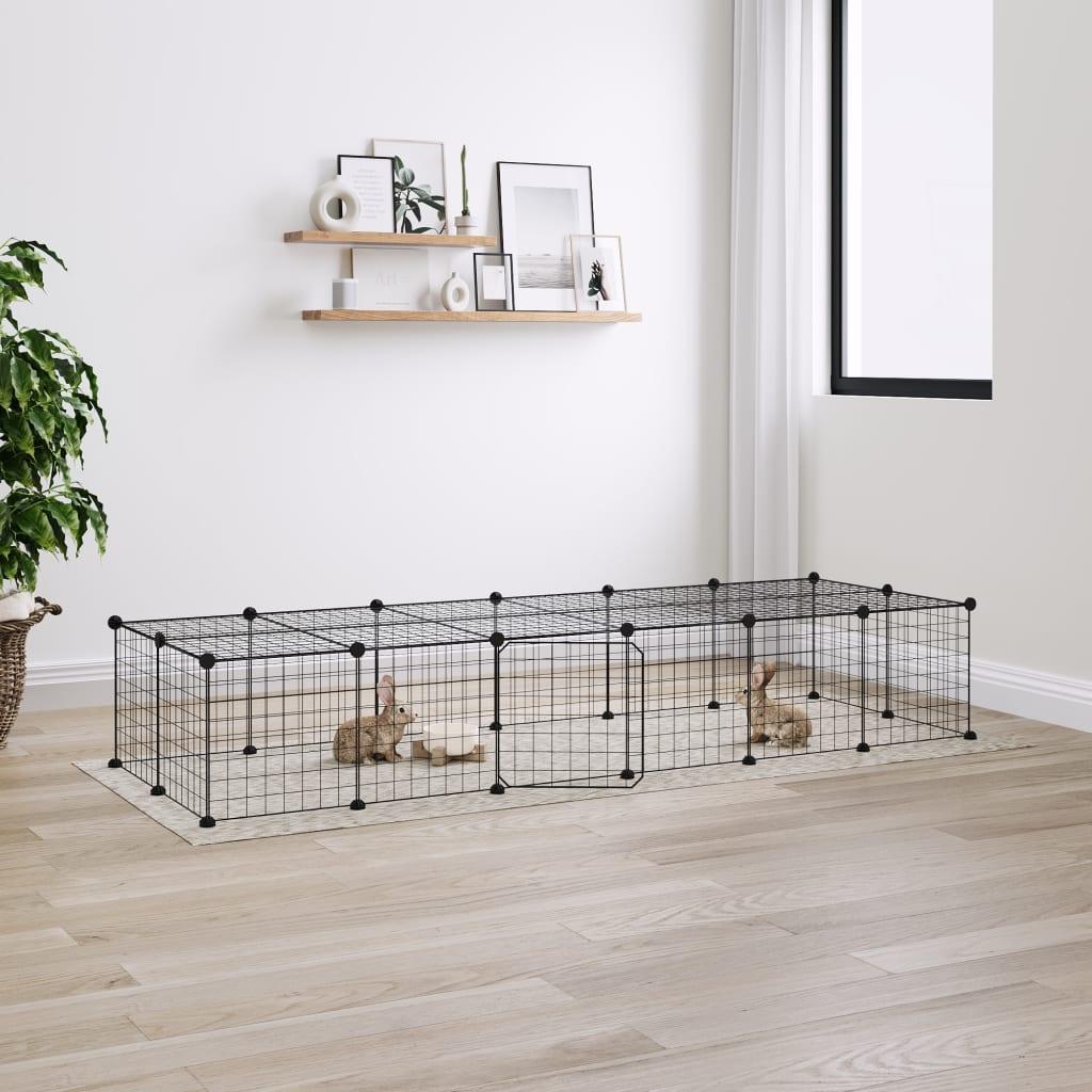 8-Panel Pet Cage Black 35X35 Cm Steel