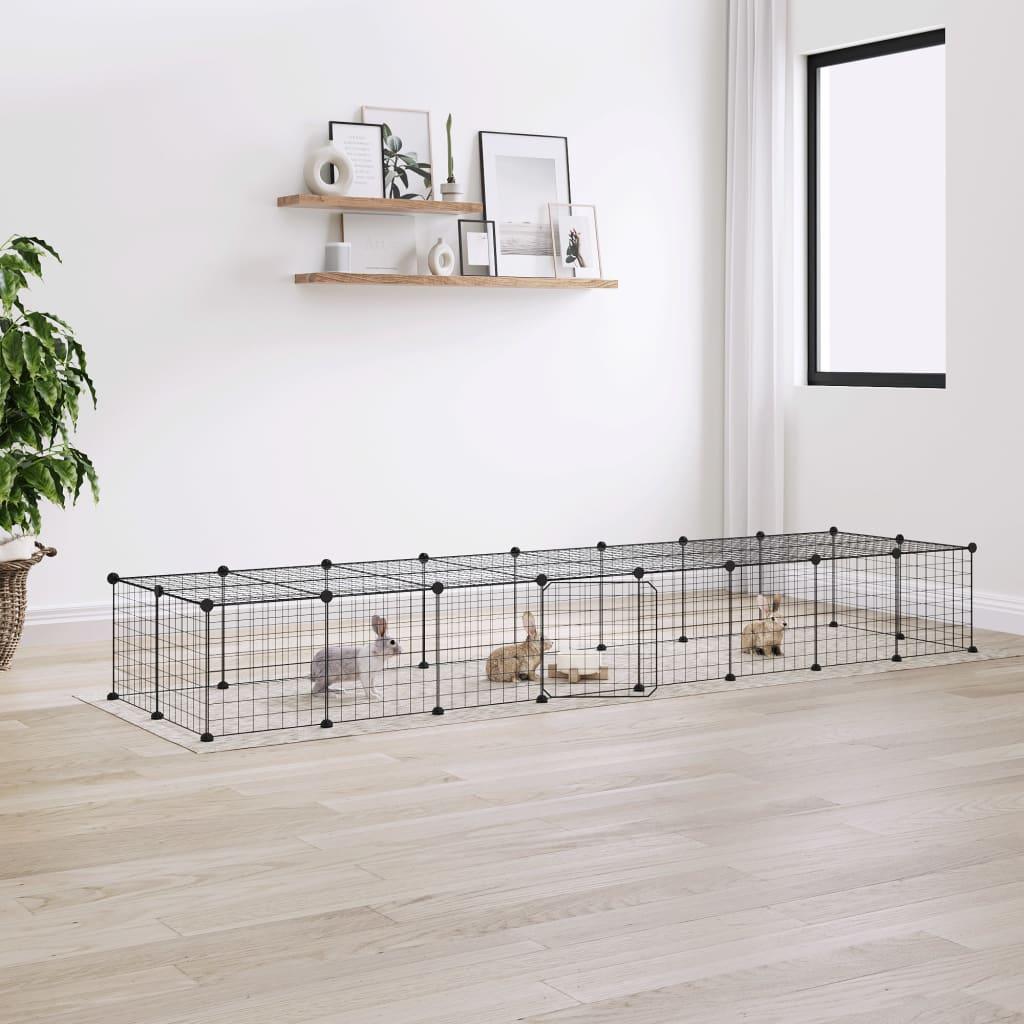 8-Panel Pet Cage Black 35X35 Cm Steel