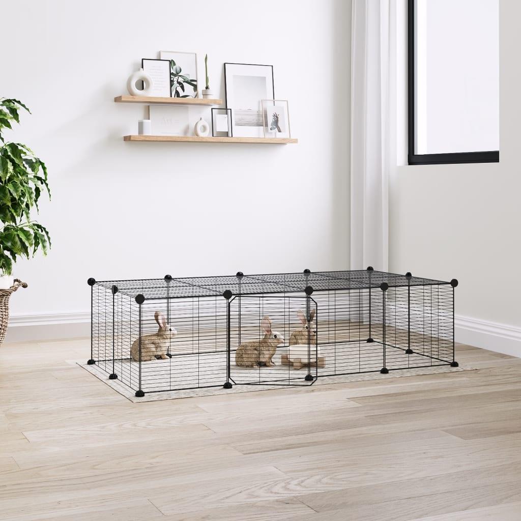 8-Panel Pet Cage Black 35X35 Cm Steel