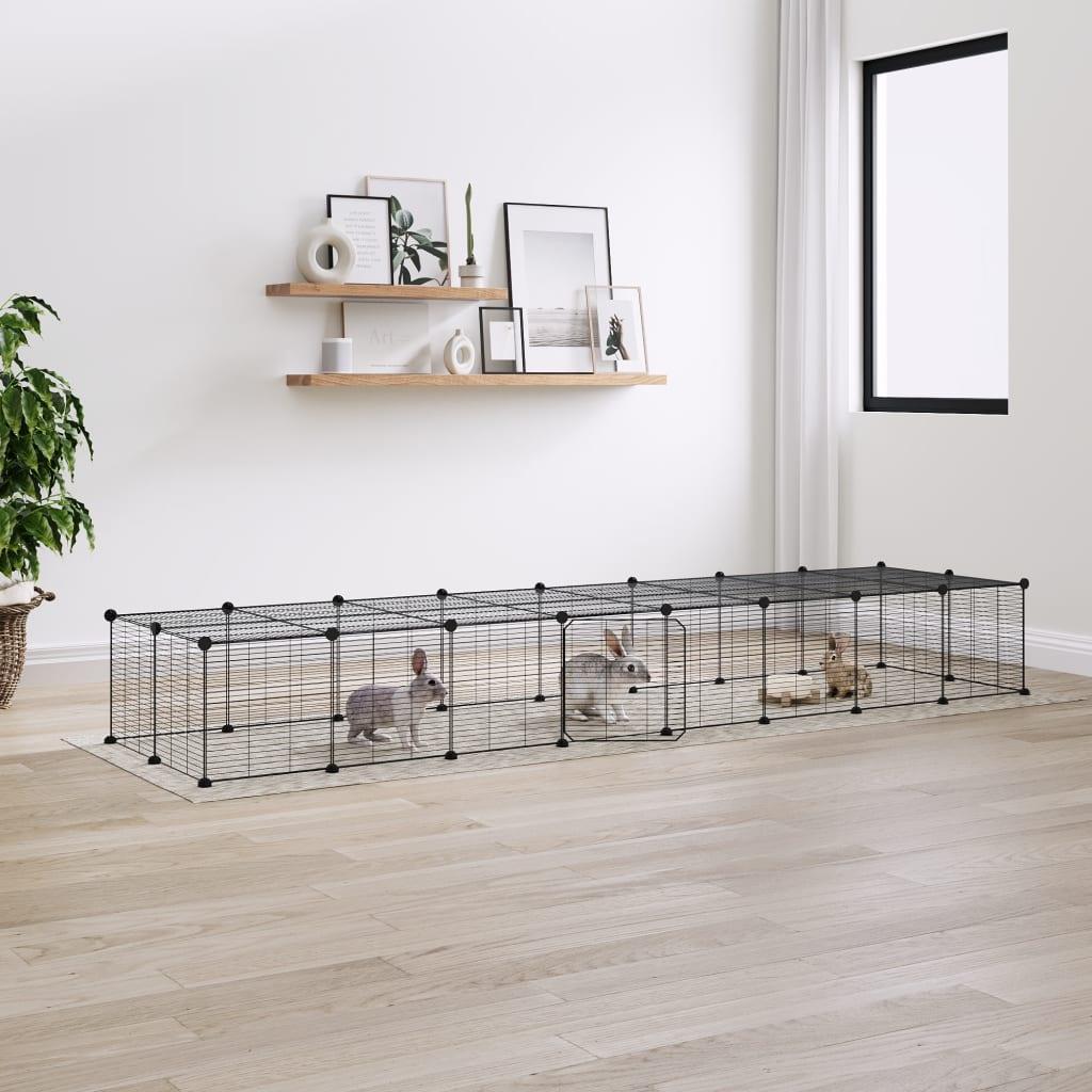 8-Panel Pet Cage Black 35X35 Cm Steel