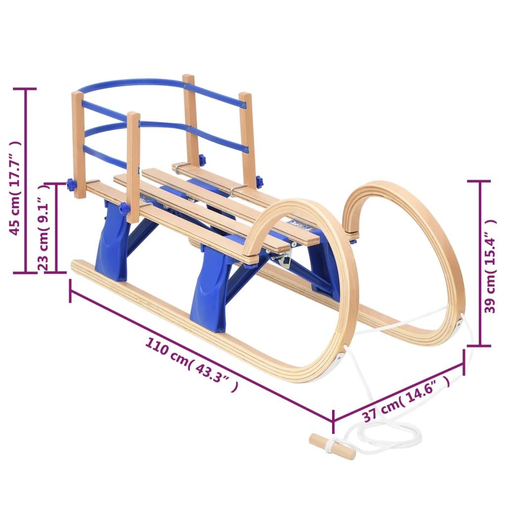 Foldable Sledge 110 Cm Plywood