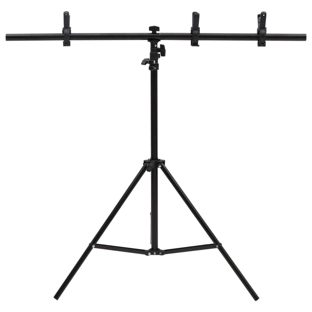 T-Shape Background Stand Black 91X60X(70-200) Cm