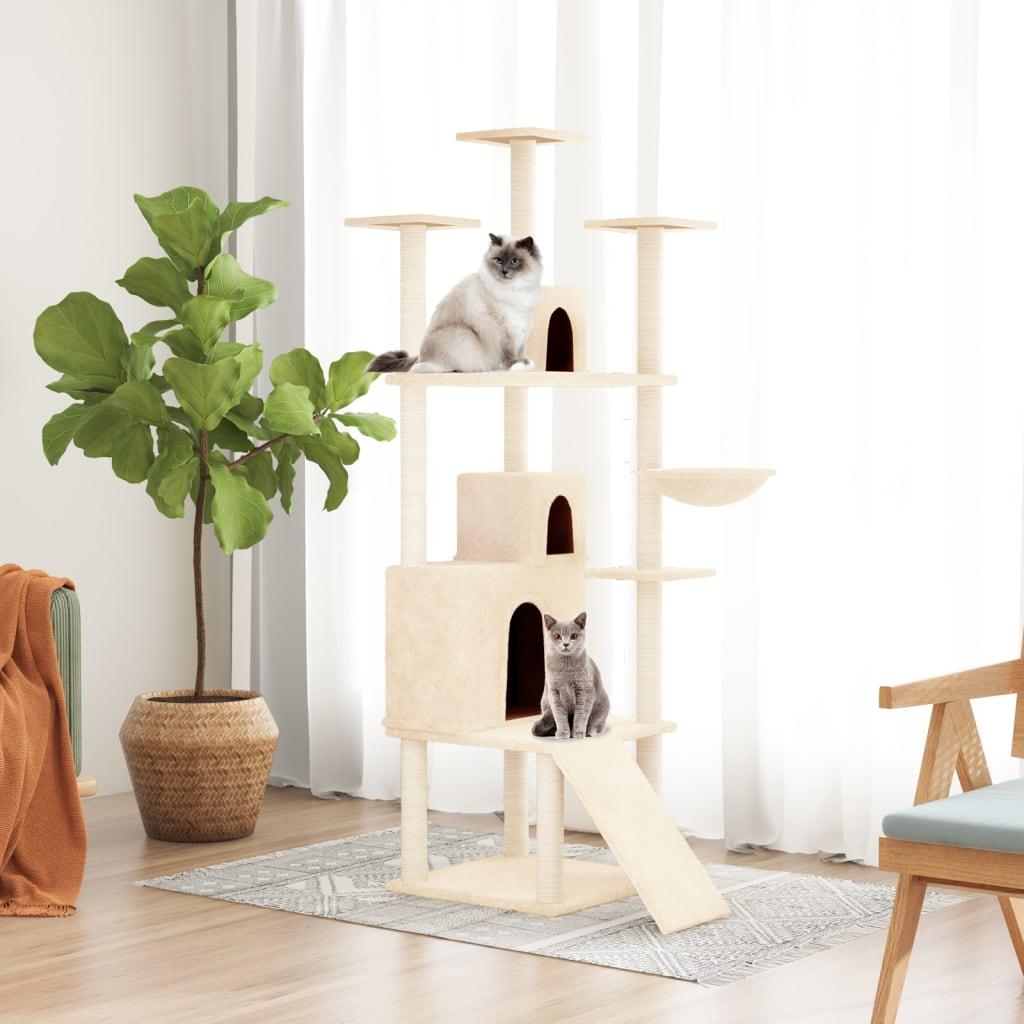 Trendyproduct.co.uk Cat Tree With Sisal Scratching Posts 175 Cm vidaXL Animals & Pet Supplies Animals & Pet Supplies > Pet Supplies > Cat Supplies > Cat Furniture Cat Furniture Cat Supplies Cream parcel Pet Supplies vidaXL