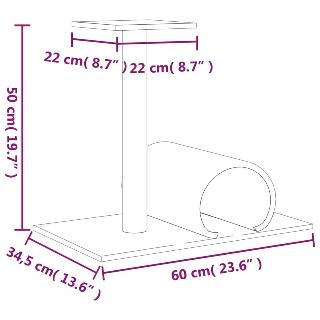 Trendyproduct.co.uk Cat Scratching Post With Tunnel 60X34.5X50 Cm vidaXL Animals & Pet Supplies Animals & Pet Supplies > Pet Supplies > Cat Supplies > Cat Furniture Cat Furniture Cat Supplies Grey parcel Pet Supplies vidaXL