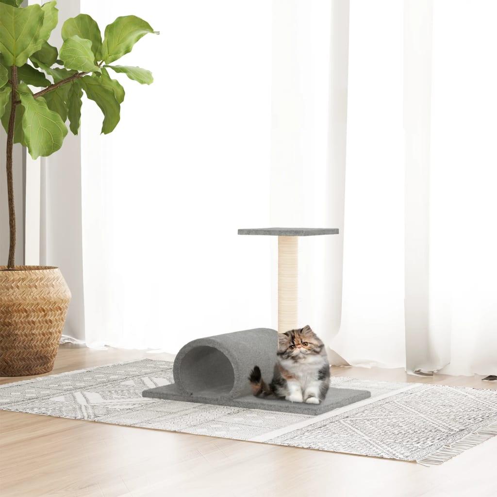 Trendyproduct.co.uk Cat Scratching Post With Tunnel 60X34.5X50 Cm vidaXL Animals & Pet Supplies Animals & Pet Supplies > Pet Supplies > Cat Supplies > Cat Furniture Cat Furniture Cat Supplies Grey parcel Pet Supplies vidaXL