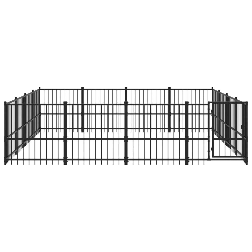 Trendyproduct.co.uk Outdoor Dog Kennel Steel 15.05 M² vidaXL Animals & Pet Supplies Animals & Pet Supplies > Pet Supplies > Dog Supplies > Dog Kennels & Runs Black Dog Kennels & Runs Dog Supplies parcel Pet Supplies vidaXL