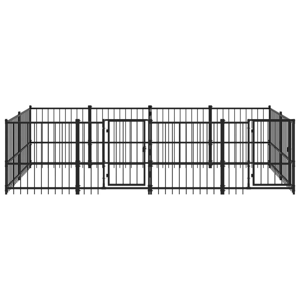 Trendyproduct.co.uk Outdoor Dog Kennel Steel 7.51 M² vidaXL Animals & Pet Supplies Animals & Pet Supplies > Pet Supplies > Dog Supplies > Dog Kennels & Runs Black Dog Kennels & Runs Dog Supplies parcel Pet Supplies vidaXL