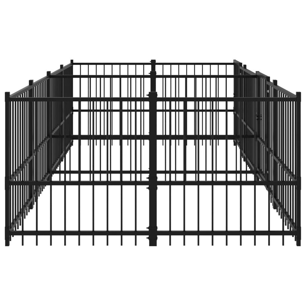 Trendyproduct.co.uk Outdoor Dog Kennel Steel 7.51 M² vidaXL Animals & Pet Supplies Animals & Pet Supplies > Pet Supplies > Dog Supplies > Dog Kennels & Runs Black Dog Kennels & Runs Dog Supplies parcel Pet Supplies vidaXL