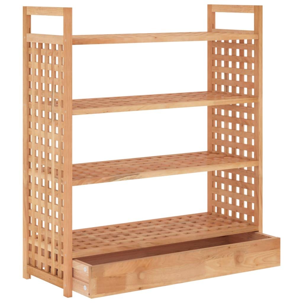 Shoe Rack With Drawer 70X27X81 Cm Solid Wood Walnut