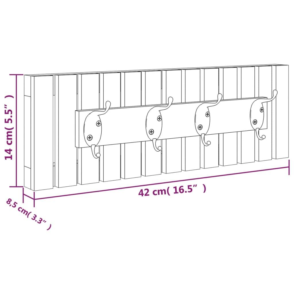 Wall Hanger 42X8.5X14 Cm Solid Wood Walnut