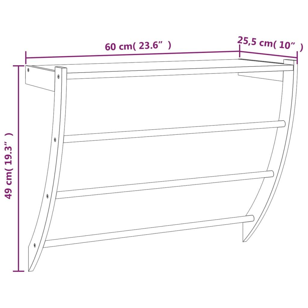 Towel Rack 60X25.5X49 Cm Solid Wood Walnut