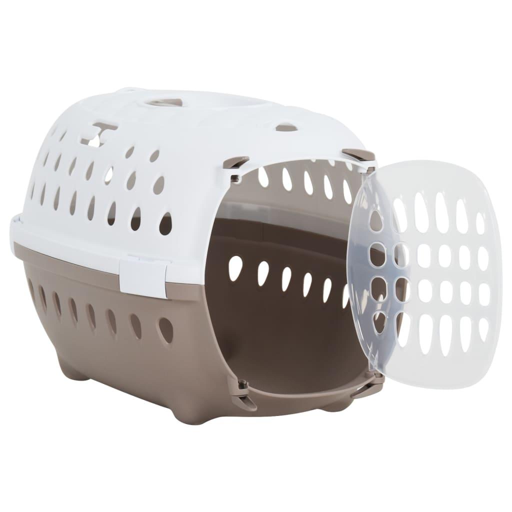 Pet Transport Box White And Brown 50X34.5X32 Cm Pp