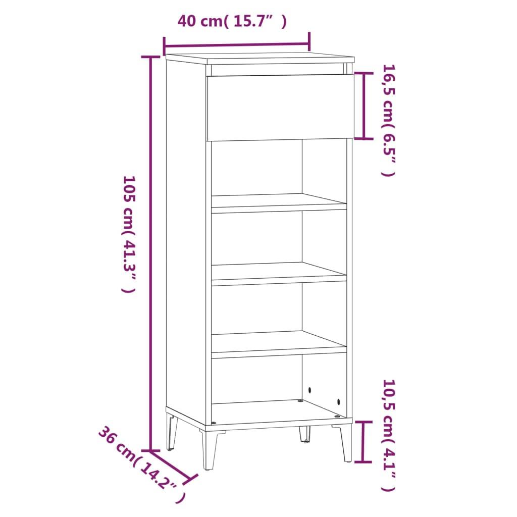 Shoe Rack 40X36X105 Cm Engineered Wood